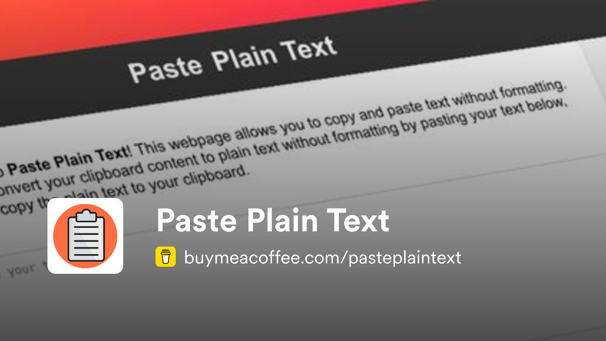 Paste Plain Text - Buymeacoffee
