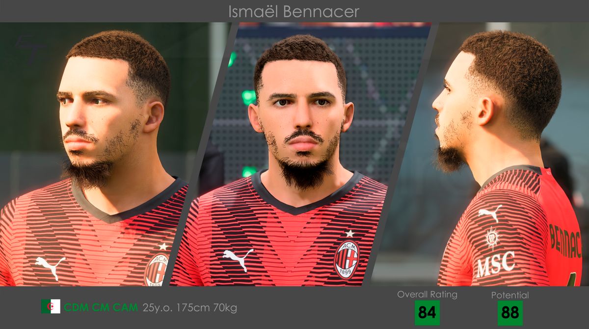 I. Bennacer facemod for FC 24 is now available! — o_tiroles - Buymeacoffee