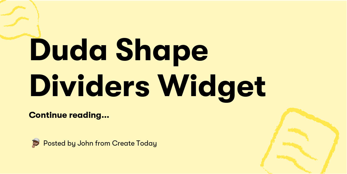 Duda Shape Dividers Widget — John from Create Today - Buymeacoffee