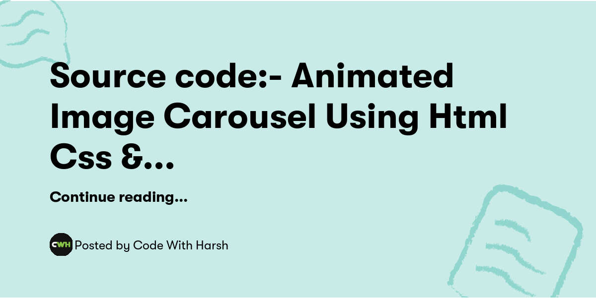 Source code:- Animated Image Carousel Using Html Css & Javascript ...