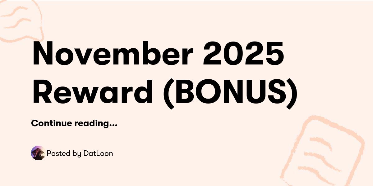 November 2025 Reward (BONUS) — DatLoon - Buymeacoffee