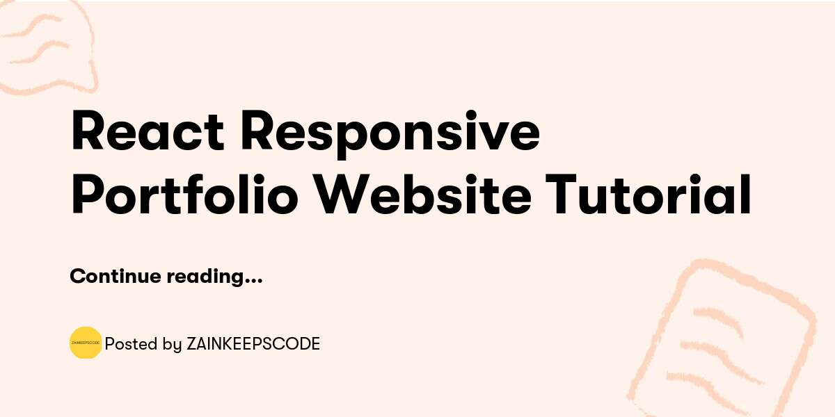React Responsive Portfolio Website Tutorial — ZAINKEEPSCODE - Buymeacoffee