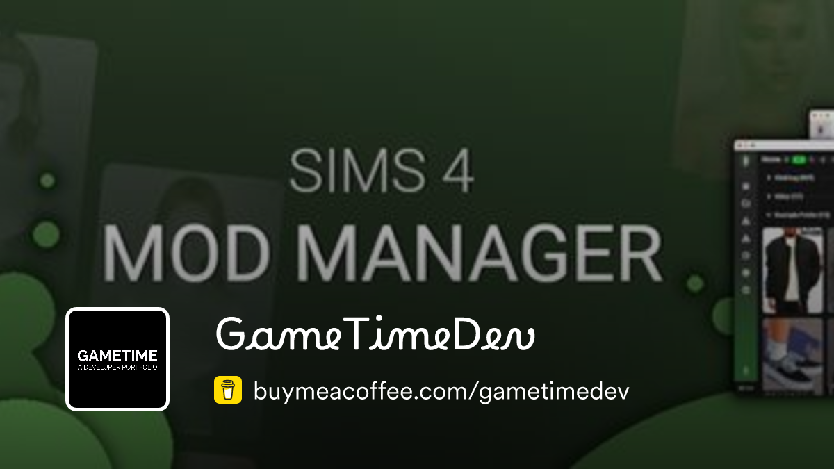 Gametimedev is developing a mod manager for sims 4 buymeacoffee