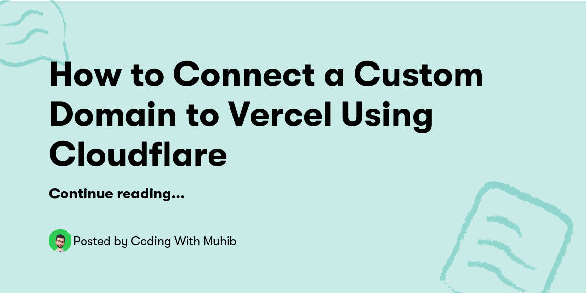 How to Connect a Custom Domain to Vercel Using Cloudflare — Coding With ...