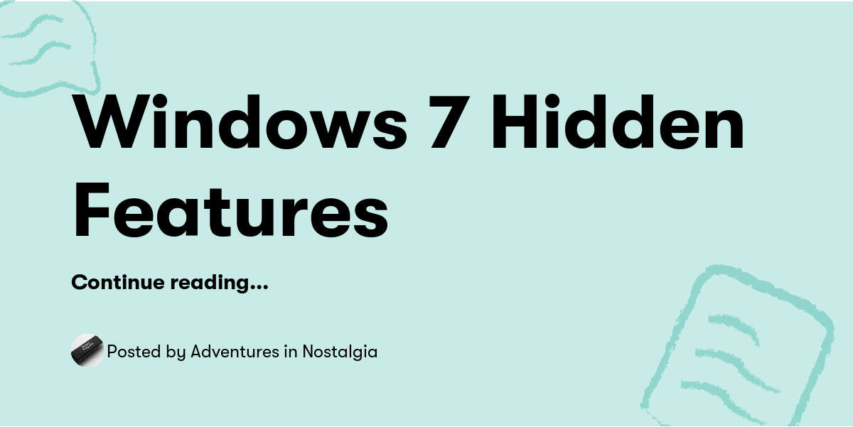 windows 7 hidden features