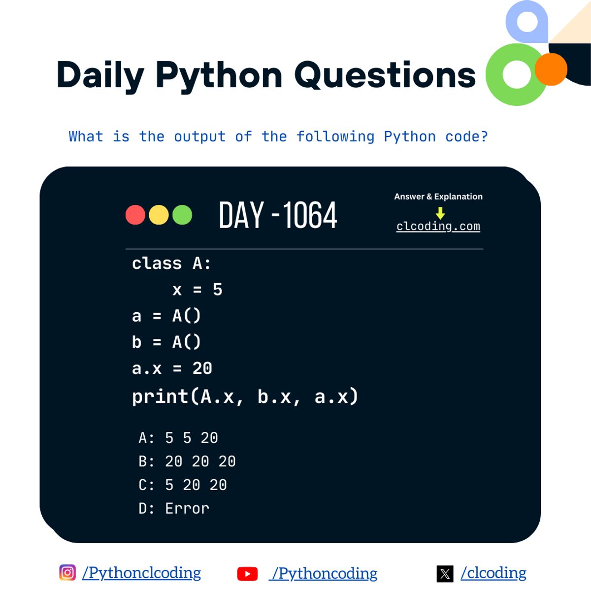 Python Coding challenge - Day 1064| What is the output of the following ...