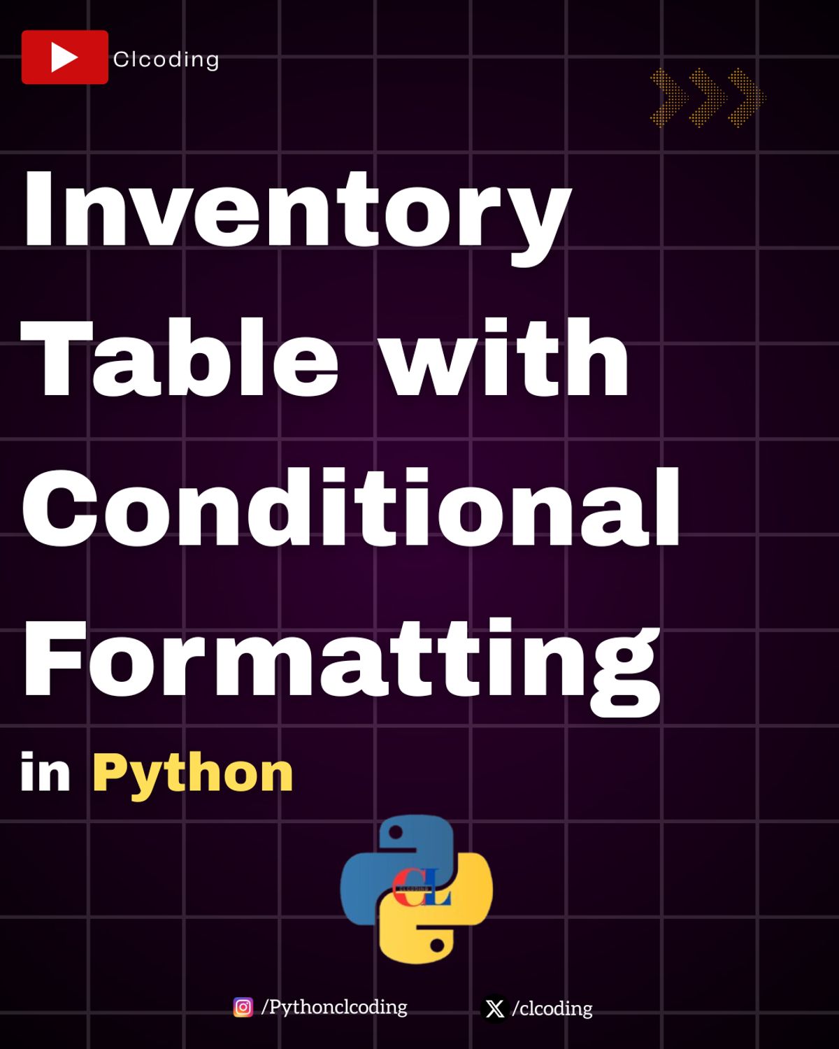 Python Minecraft Inventory Syntax Inventory Table with Conditional Formatting — Python Coding (CLCODING ...