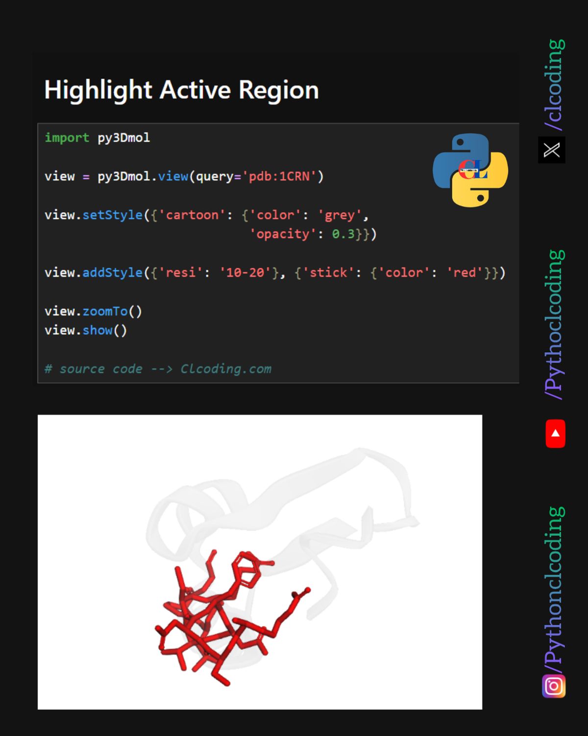 Molecular Structure Rendering in Python — Python Coding (CLCODING ...