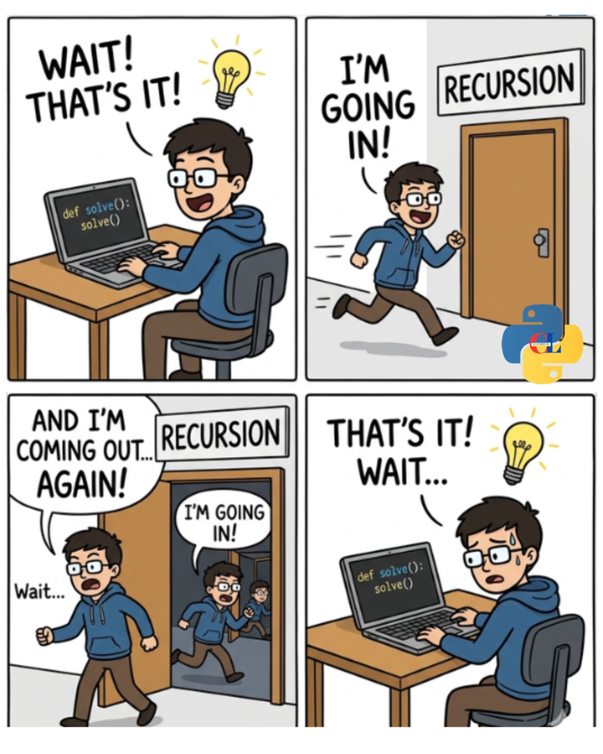 When You Finally Get Recursion — Python Coding (CLCODING) - Buymeacoffee