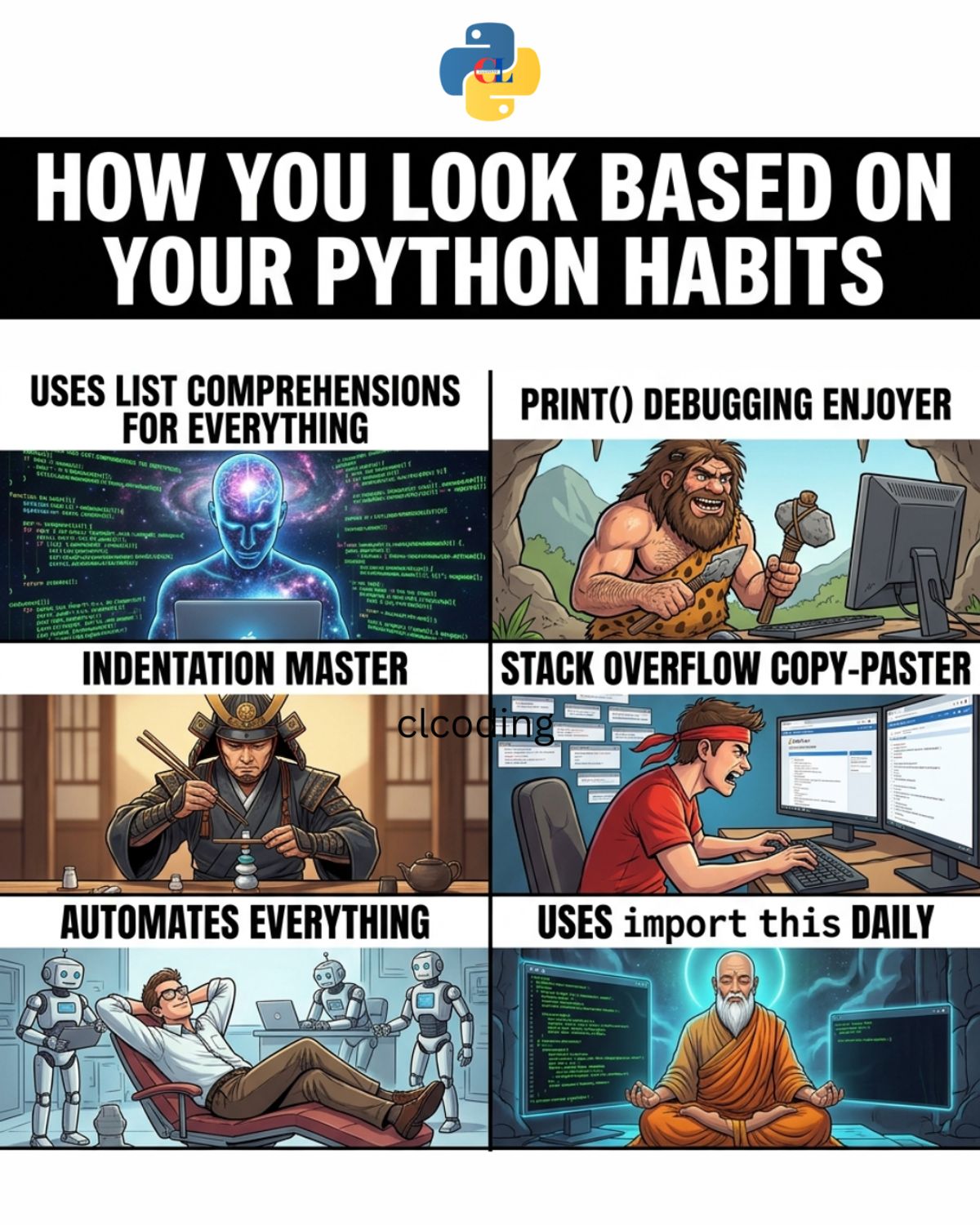 How you look based on your Python habits — Python Coding (CLCODING ...