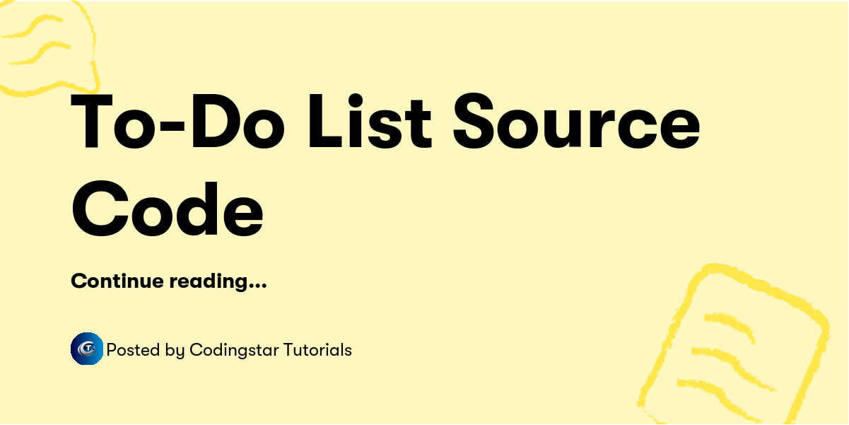 To-Do List Source Code — Codingstar Tutorials - Buymeacoffee