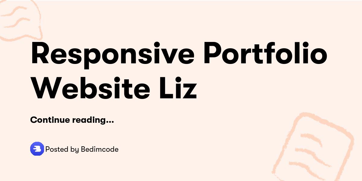 Responsive Portfolio Website Liz — Bedimcode - Buymeacoffee
