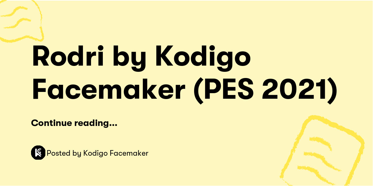 Rodri by Kodigo Facemaker (PES 2021) — Kodigo Facemaker - Buymeacoffee