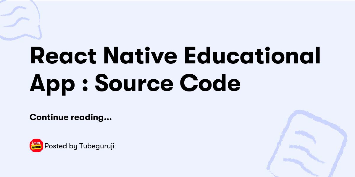 React Native Educational App : Source Code — Tubeguruji - Buymeacoffee