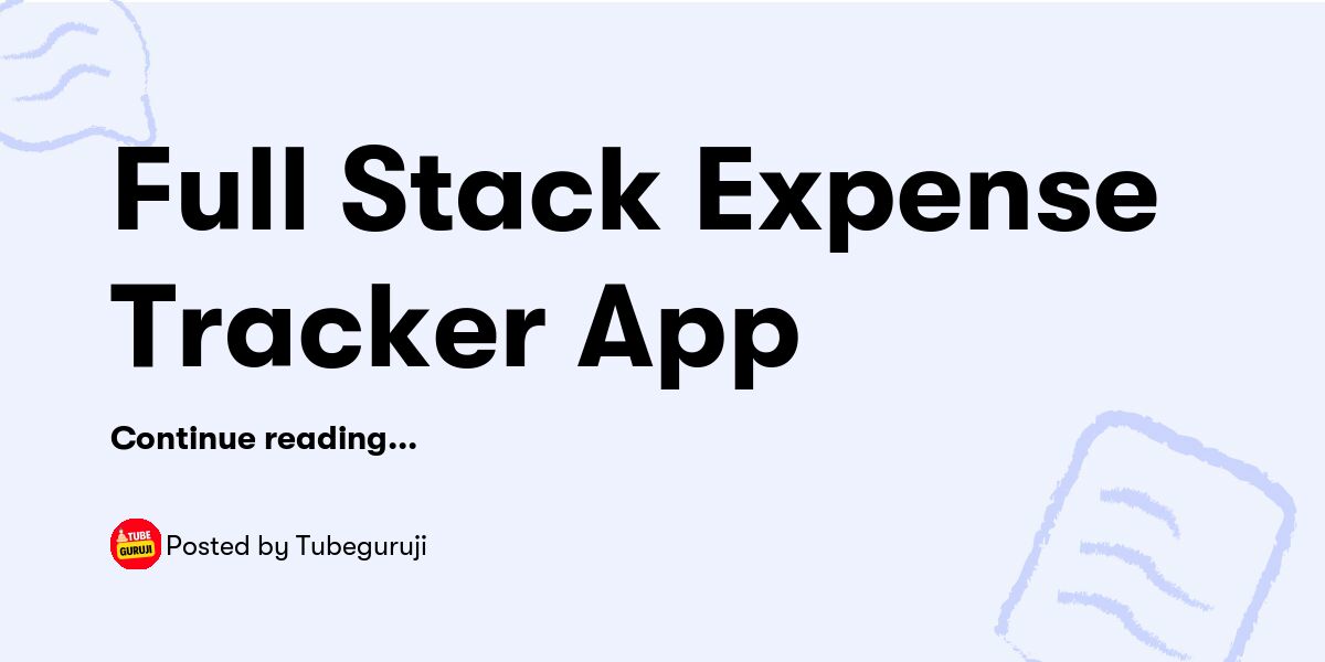 Full Stack Expense Tracker App — Tubeguruji - Buymeacoffee
