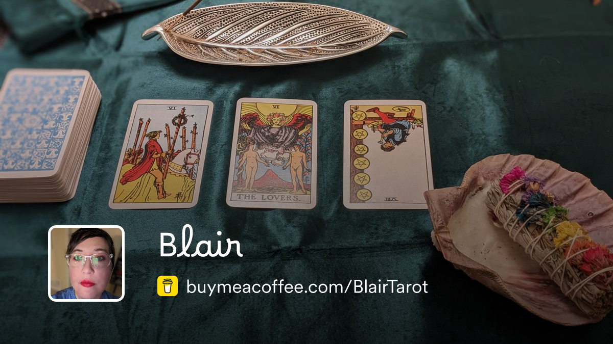Blair is reading Tarot cards - Buymeacoffee