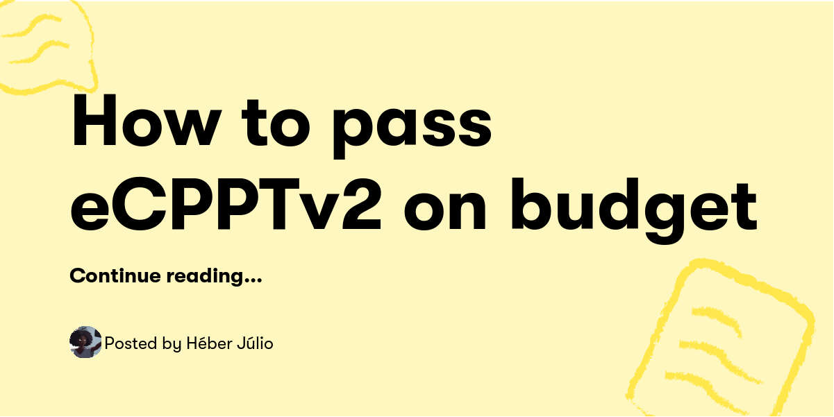 How to pass eCPPTv2 on budget — Héber Júlio - Buymeacoffee