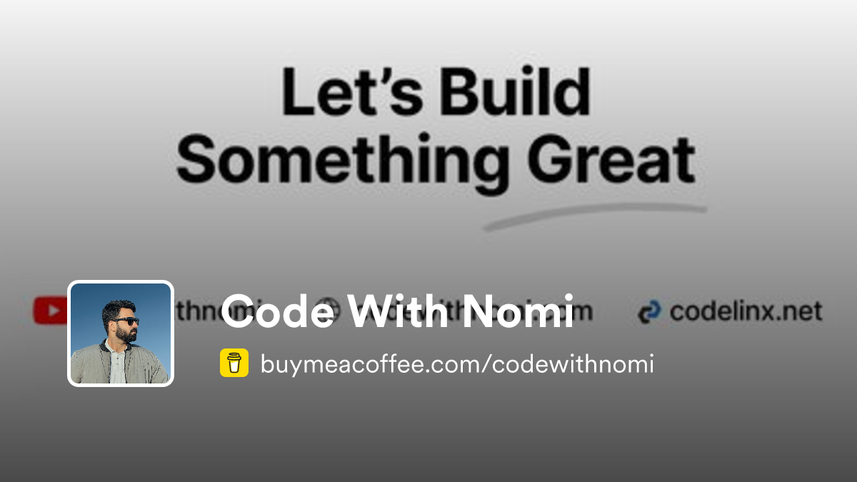 Code With Nomi is Building React Native Apps - Buymeacoffee