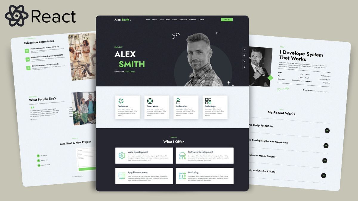 React JS -Portfolio website with Source code and Resources — K2infocom ...