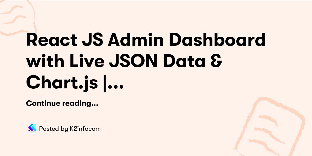 React JS Admin Dashboard with Live JSON Data & Chart.js | Responsive ...