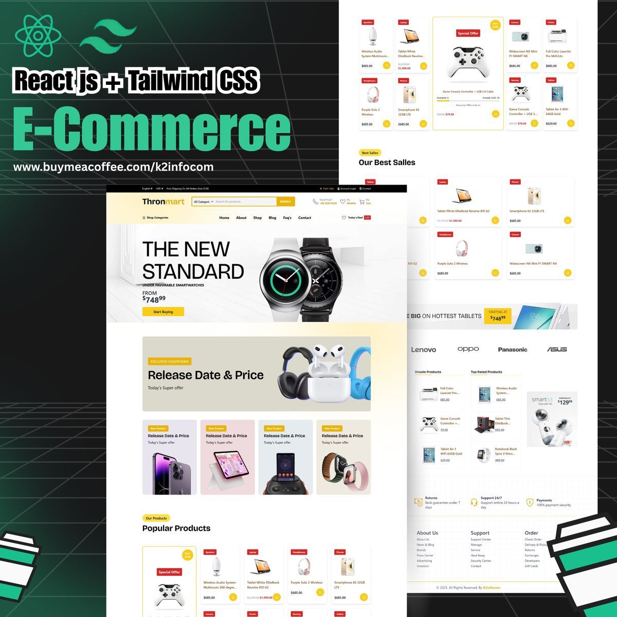 🛒 React JS & Tailwind CSS eCommerce Template (Beginner Friendly + Cart ...