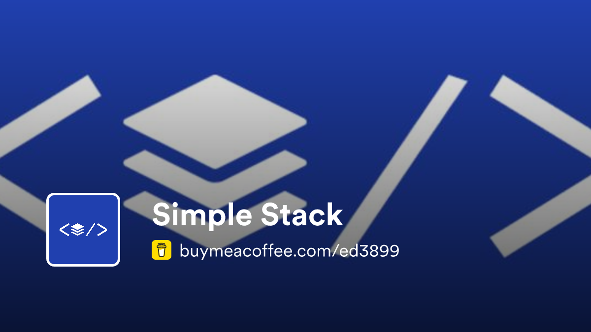 Simple Stack is Software Engineering For The Rest Of Us 😎 - Buymeacoffee