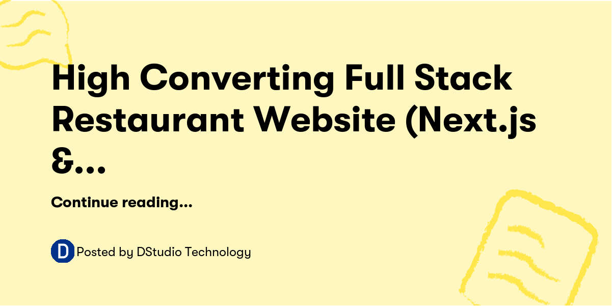 High Converting Full Stack Restaurant Website (Next.js & TypeScript ...