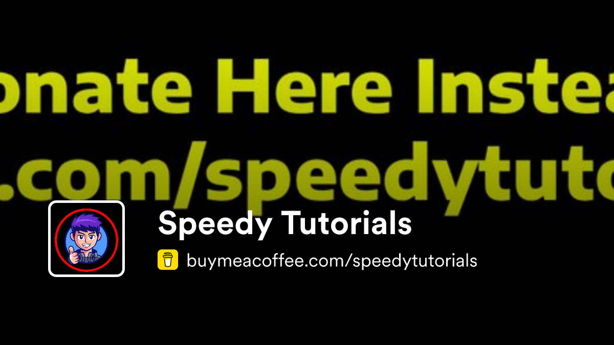 Speedy Tutorials - Buymeacoffee