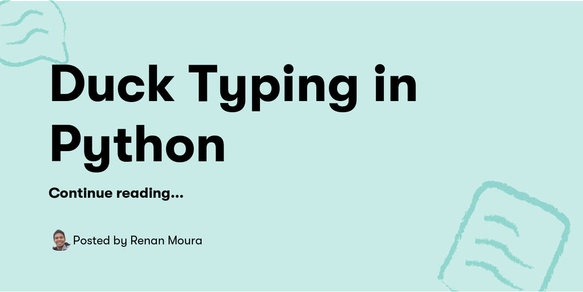 Duck Typing in Python — Renan Moura - Buymeacoffee