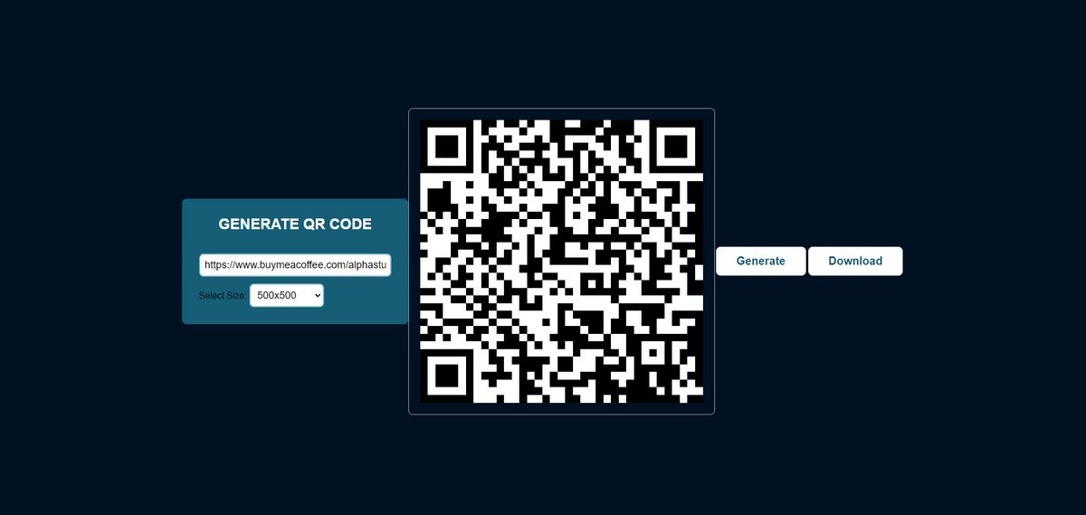 GENERATE QR CODE — Alpha - Buymeacoffee