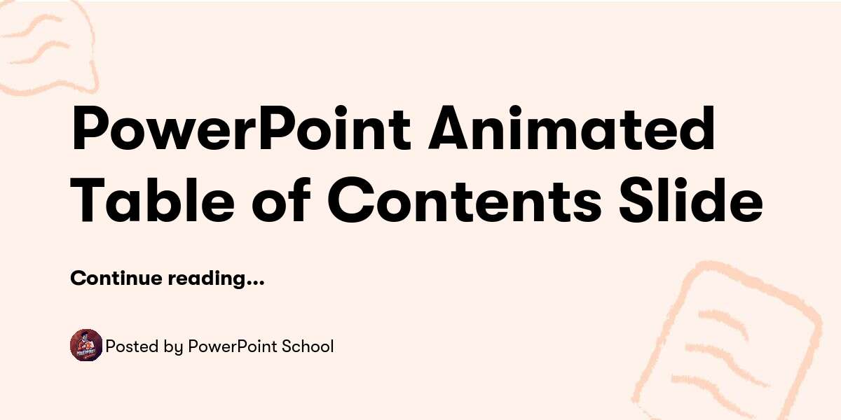 PowerPoint Animated Table of Contents Slide — PowerPoint School ...