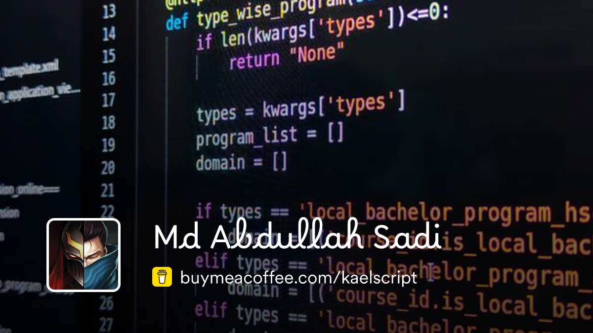 Md Abdullah Sadi is FiveM Script Creator - Buymeacoffee