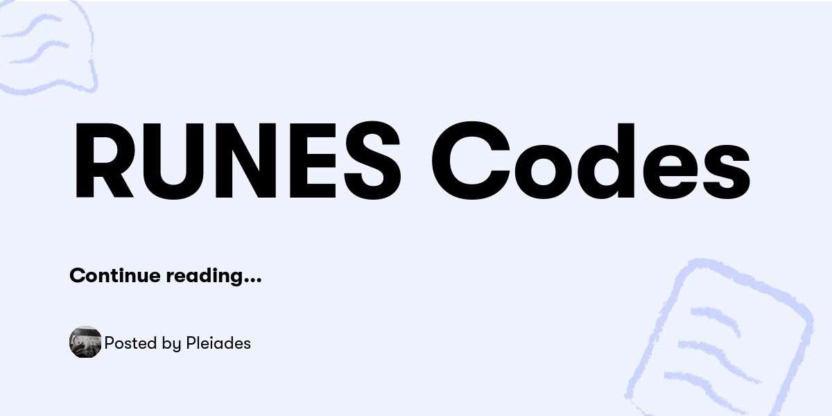 RUNES Codes — Pleiades - Buymeacoffee