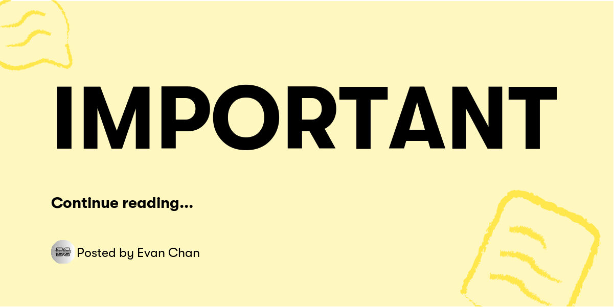 IMPORTANT — Evan Chan - Buymeacoffee