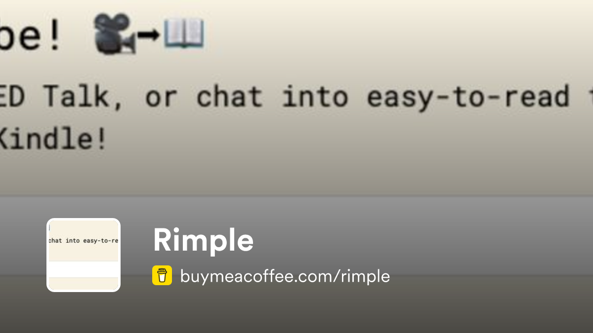 Rimple is PaperTube: To turn youtube videos into Kindle-Ready articles ...