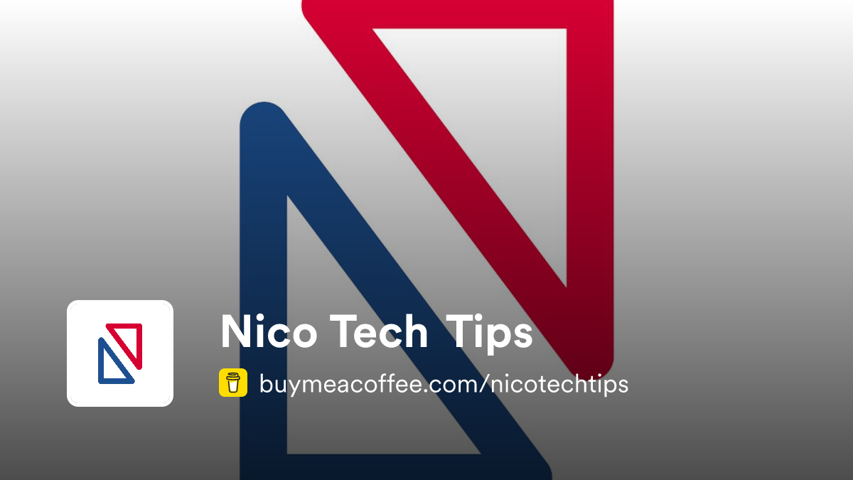 Nico Tech Tips - Buymeacoffee