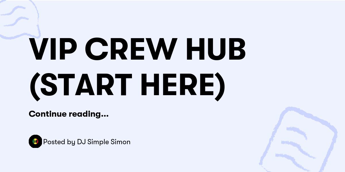 VIP CREW HUB (START HERE) — DJ Simple Simon - Buymeacoffee