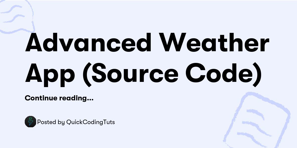 Advanced Weather App (Source Code) — QuickCodingTuts - Buymeacoffee