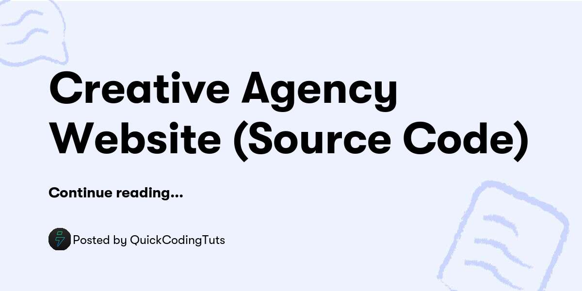 Creative Agency Website (Source Code) — QuickCodingTuts - Buymeacoffee