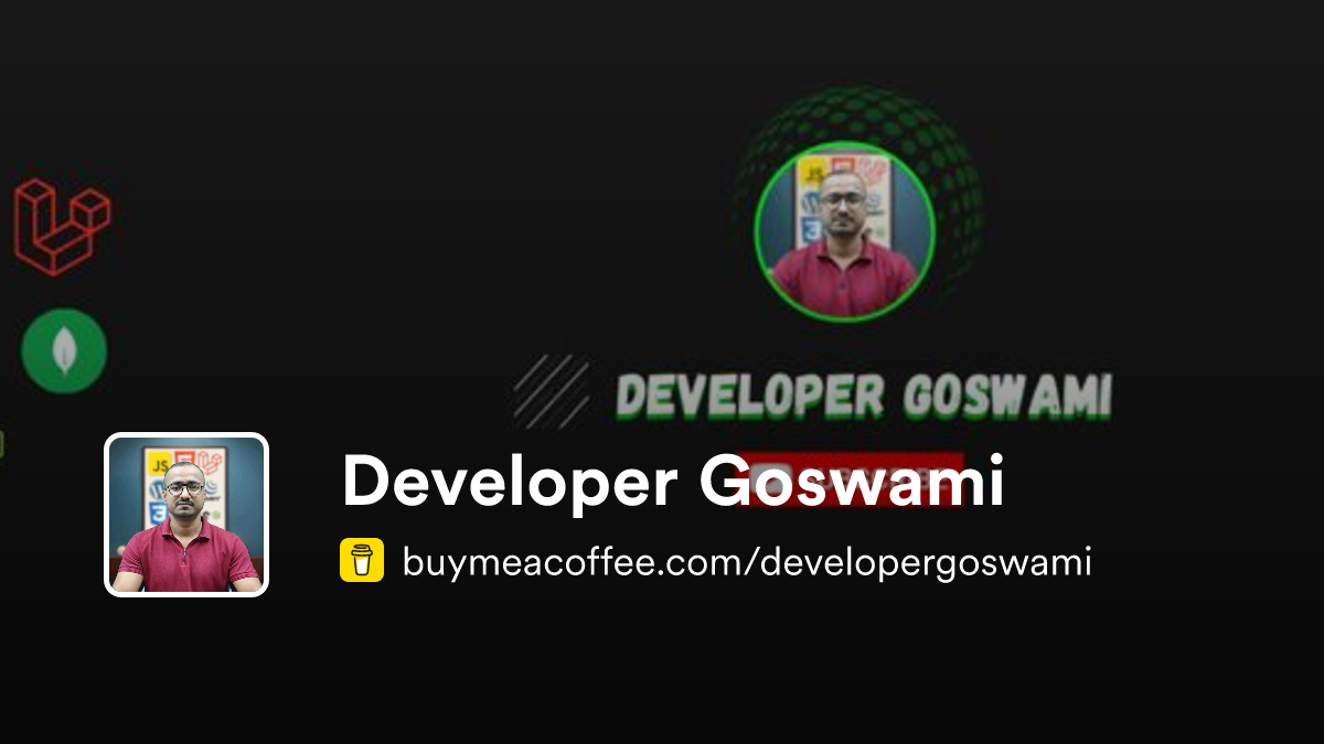 Developer Goswami is Coding Tutorials & Projects - Buymeacoffee