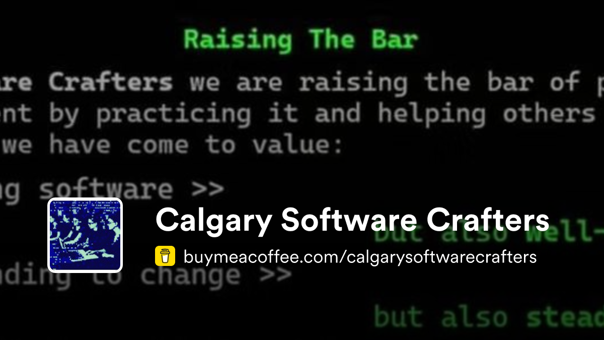 Calgary Software Crafters - Buymeacoffee