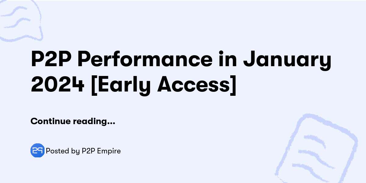 P2P Performance In January 2024 Early Access P2P Empire Buymeacoffee