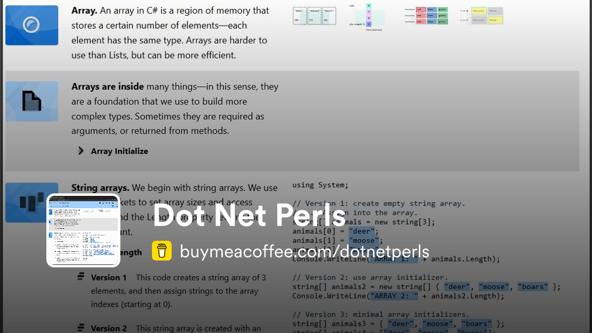 Dot Net Perls - Buymeacoffee