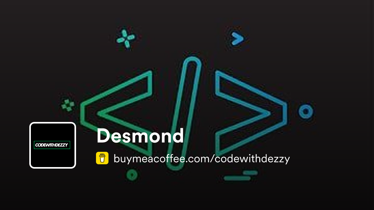 Desmond is Coding tutorials and Tech tricks - Buymeacoffee