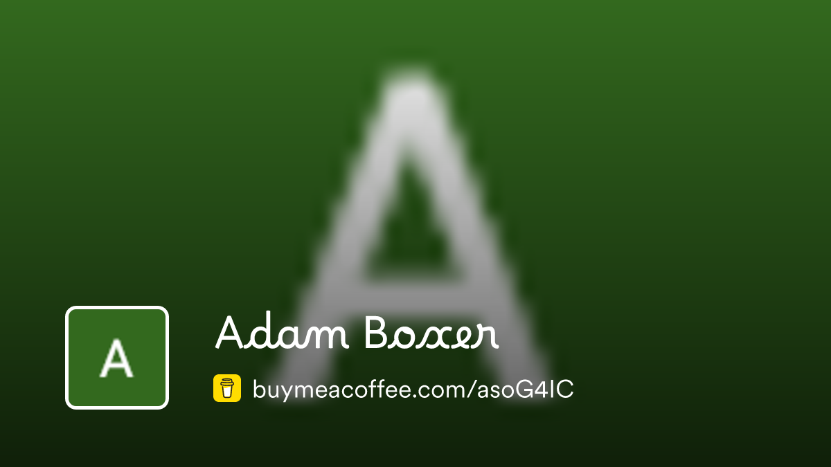 Adam Boxer - Buymeacoffee
