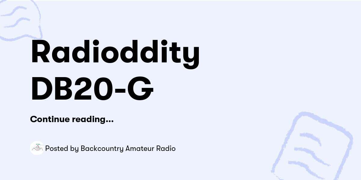 Radioddity DB20G — Backcountry Amateur Radio Buymeacoffee