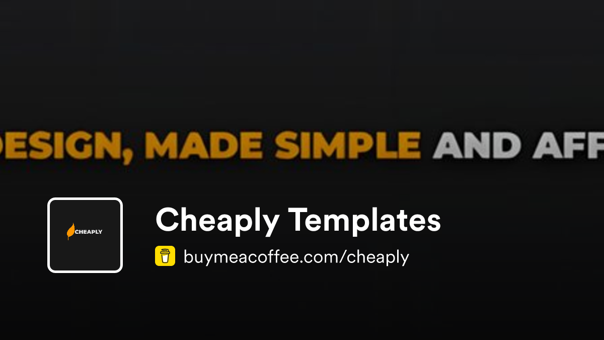 Cheaply Templates - Buymeacoffee