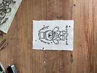Give yourself a try therapy bear inspired tattoo design lino cut art print