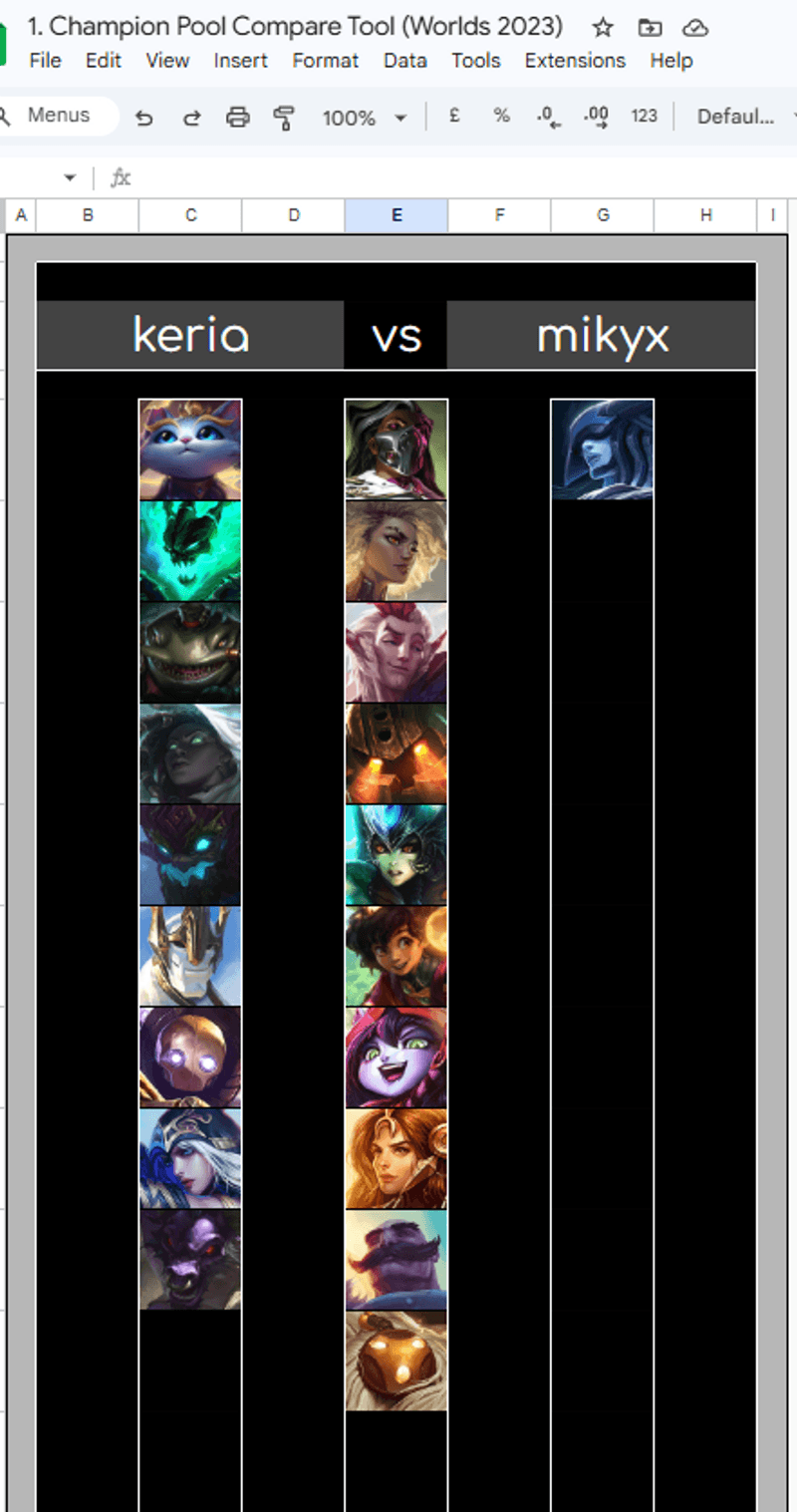 Champion Pool Compare Tool
