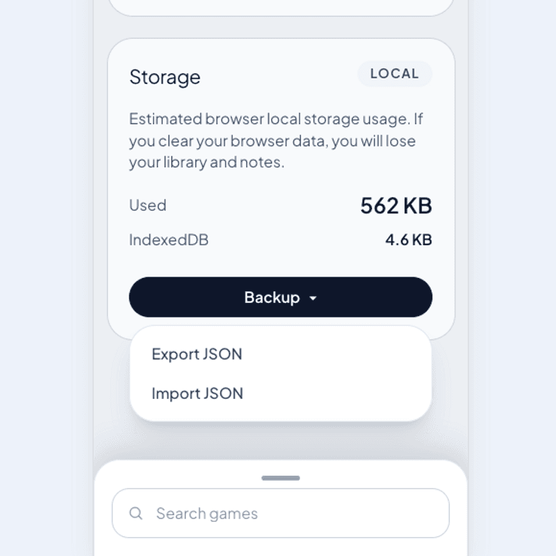 Backup your library